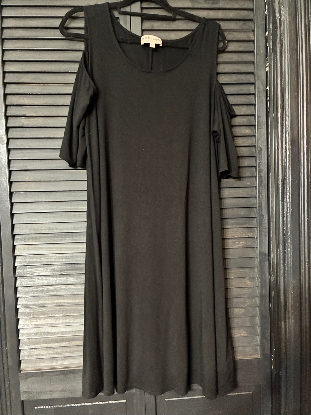 Philosophy Black Cold-Shoulder A-Line Dress